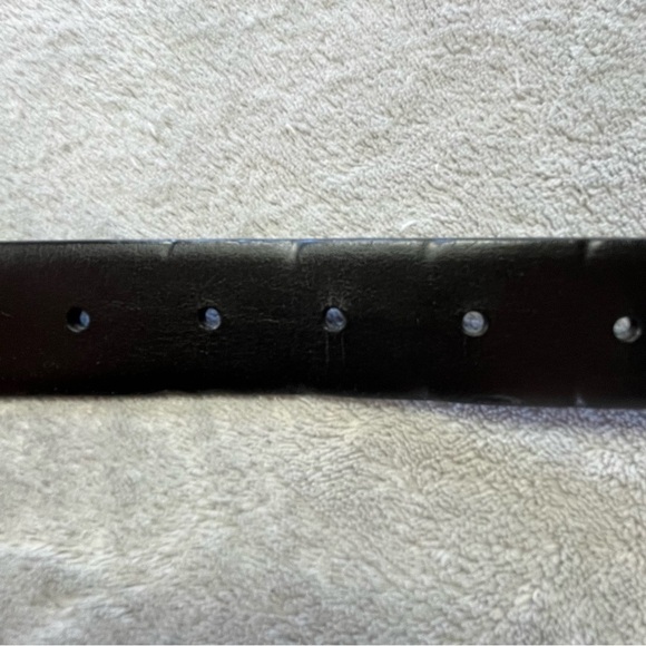 Perry Ellis Black & Brown Reversible Bonded Leather Unisex Belt - Picture 8 of 11